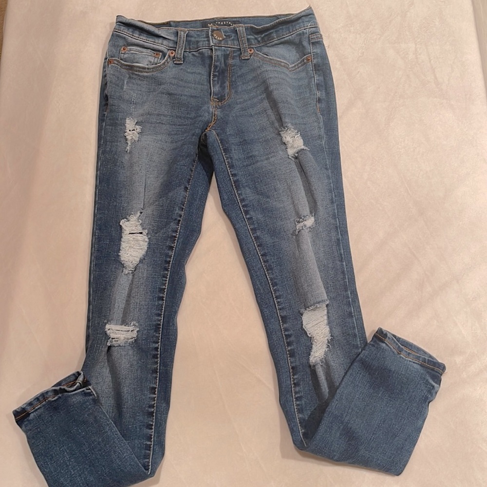 Brand new Size 2 Ripped Skinny Blue Jeans Full Length